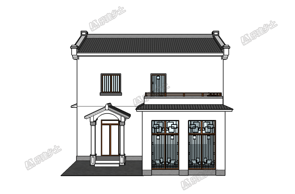 9.7x9米二層中式住宅，小巧不小氣