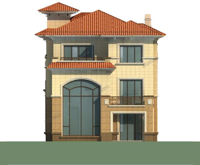 三層帶地下室歐式別墅，采光井設計改善地下室環境