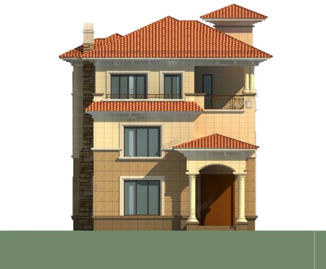 三層帶地下室歐式別墅，采光井設計改善地下室環境