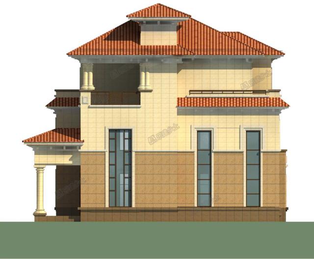 三層帶地下室歐式別墅，采光井設計改善地下室環境