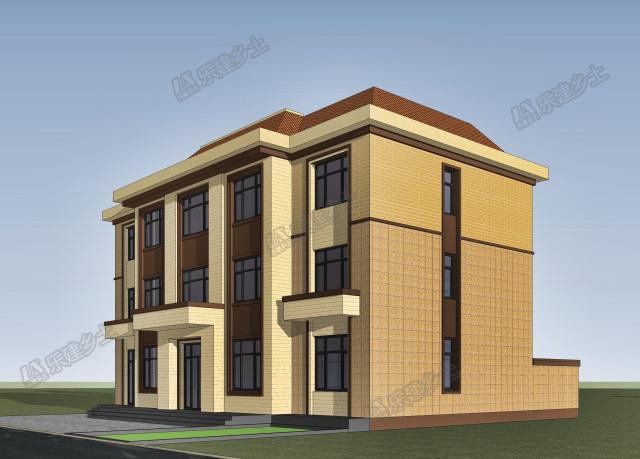 三層歐陸風(fēng)自建房設(shè)計(jì)，辦公+居住，布局設(shè)計(jì)實(shí)用合理