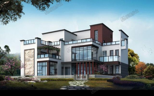 三層帶地下室+庭院別墅，一個平面方案，兩種外觀設計