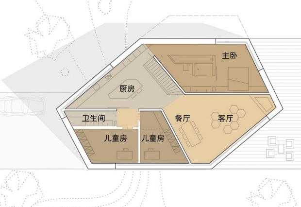 二層帶地下室極簡現代別墅設計，晶體外形獨具氣質
