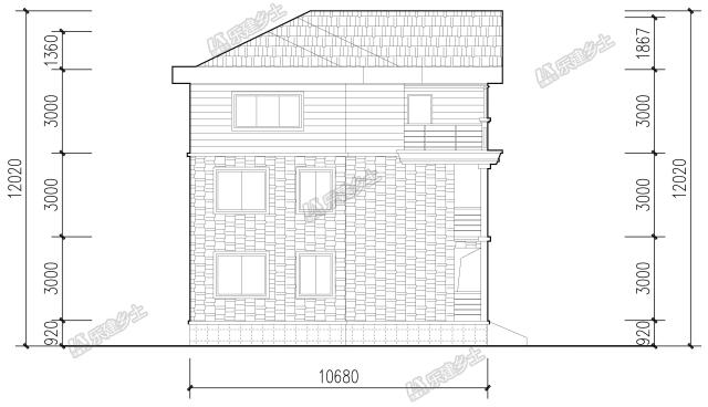 18x11米三層簡歐雙拼別墅，內部完全對稱，外觀整體感強