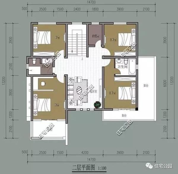 2套別墅戶型，5室2廳含車庫，只有年輕人才喜歡？