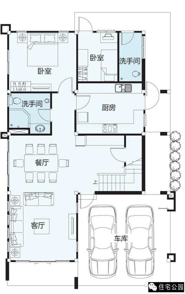 2套別墅戶型，5室2廳含車庫，只有年輕人才喜歡？