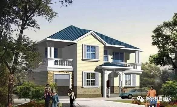 15x12米經典二層農村別墅設計圖，6室3衛帶車庫，含平面圖