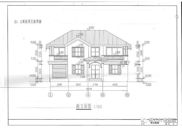 15x12米經典二層農村別墅設計圖，6室3衛帶車庫，含平面圖