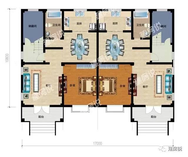 既大氣又美觀的三層兄弟雙拼農村別墅，真是羨煞村里人