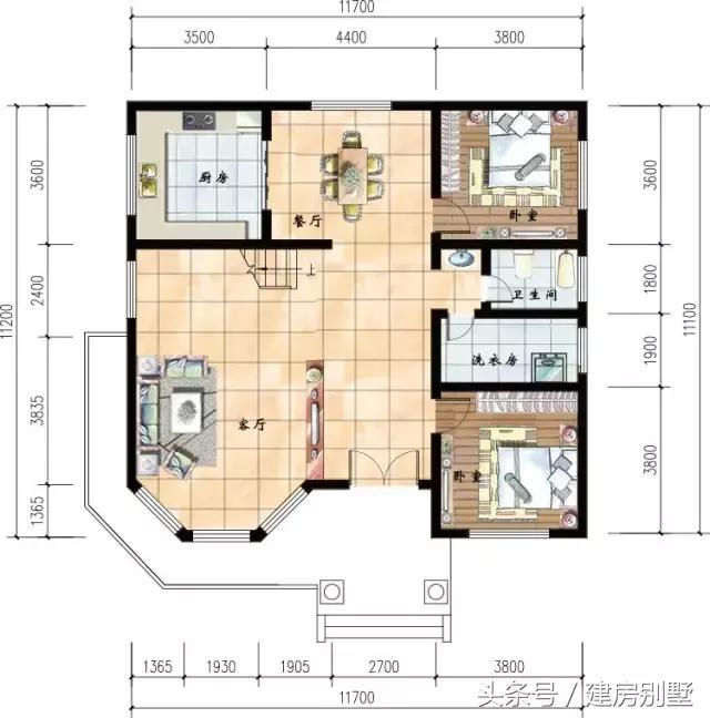 11.7×11.1三層農(nóng)村別墅，坐樓頂亭子里看長(zhǎng)天一色