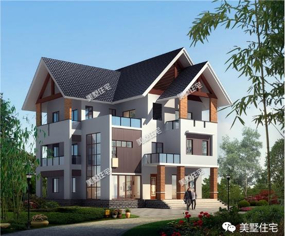 10X12米三層現(xiàn)代別墅圖，建在村里20年都難被超越，簡約的設(shè)計給人眼前一亮