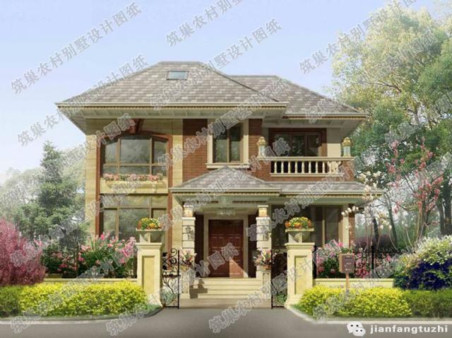 三層江南風(fēng)70萬3廳7臥16×16復(fù)式別墅設(shè)計(jì)圖，帶陽臺(tái)娛樂室車庫，外觀豪華大氣