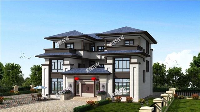 新中式別墅設(shè)計圖，歐式與中式的結(jié)合，今天看到這款，毫不猶豫馬上就開工吧