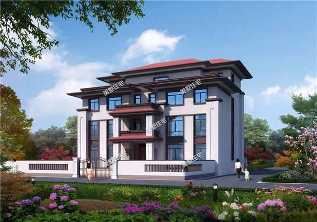 新中式別墅設(shè)計圖，歐式與中式的結(jié)合，今天看到這款，毫不猶豫馬上就開工吧