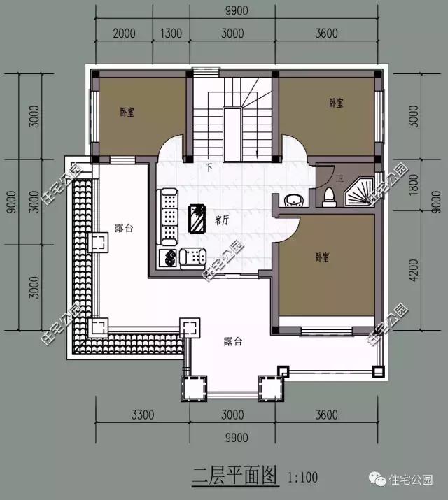 面寬進深一樣大，自建2層架空鄉(xiāng)村別墅，30萬的造價你還不看看？