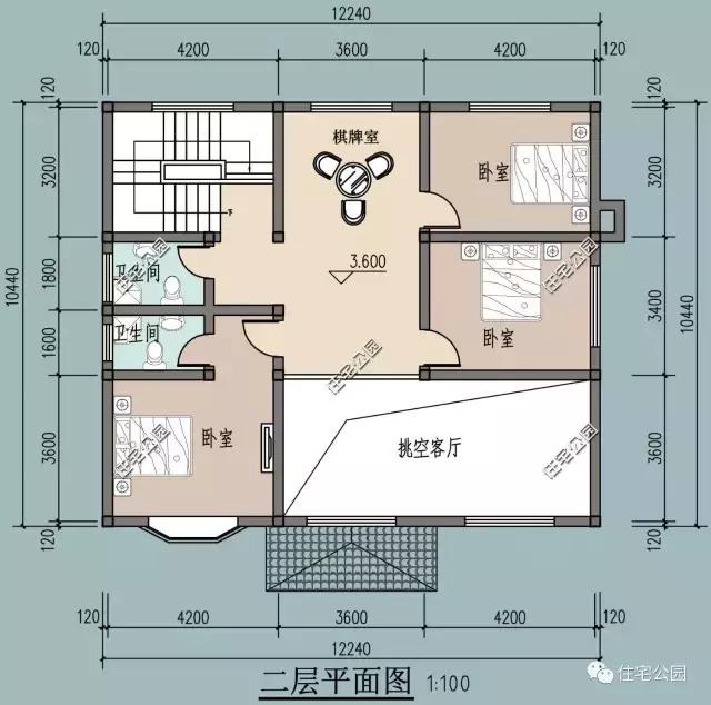 12X12米別墅戶型，經典田園，造價23萬！