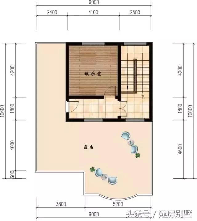 9×10.6米三層農(nóng)村別墅，占地面積不超100平米的最佳戶型