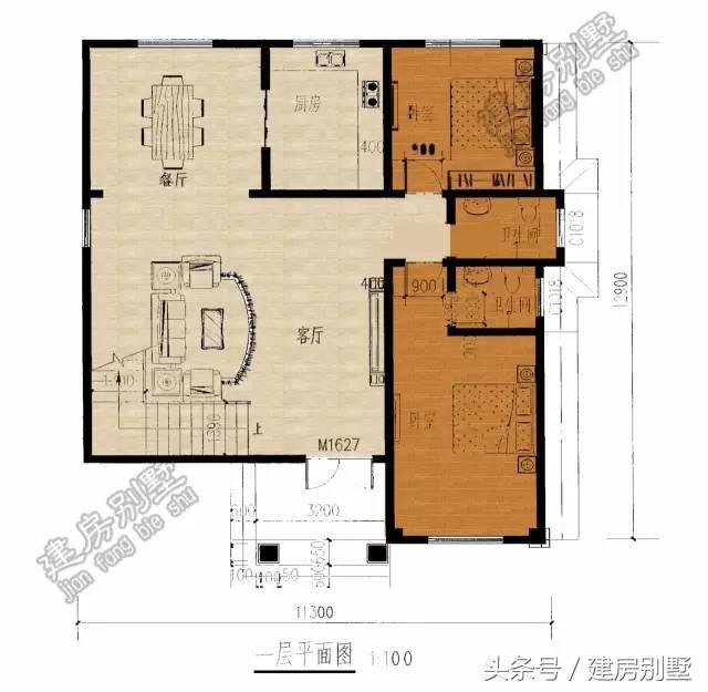 11.3×12.9米三層農村別墅，經典不過時戶型