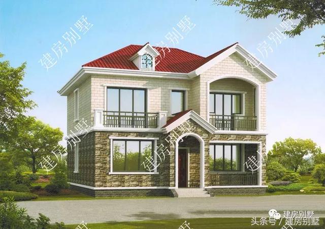 2棟10*10磚混結(jié)構(gòu)的二層別墅設(shè)計圖，造價十幾萬，一輛車錢就能蓋棟新房