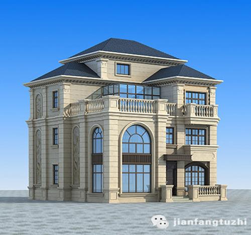 13×13復式四層自建房圖紙45萬3廳5室帶陽光廳休閑廳套房