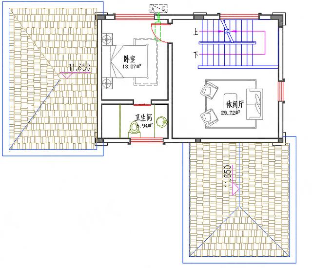 13×13復式四層自建房圖紙45萬3廳5室帶陽光廳休閑廳套房