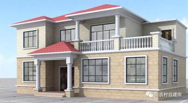 20萬內的農村私人別墅設計圖，14x9米，含平面圖和立面圖