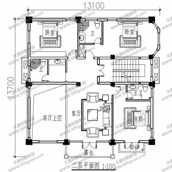 3套三層半別墅設(shè)計(jì)圖，第一套造價(jià)只要33萬(wàn)