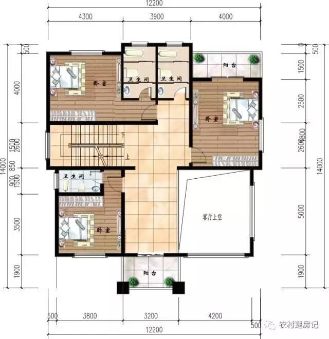 12.2×14米挑空客廳三層農村別墅，這樣的房子你建不建