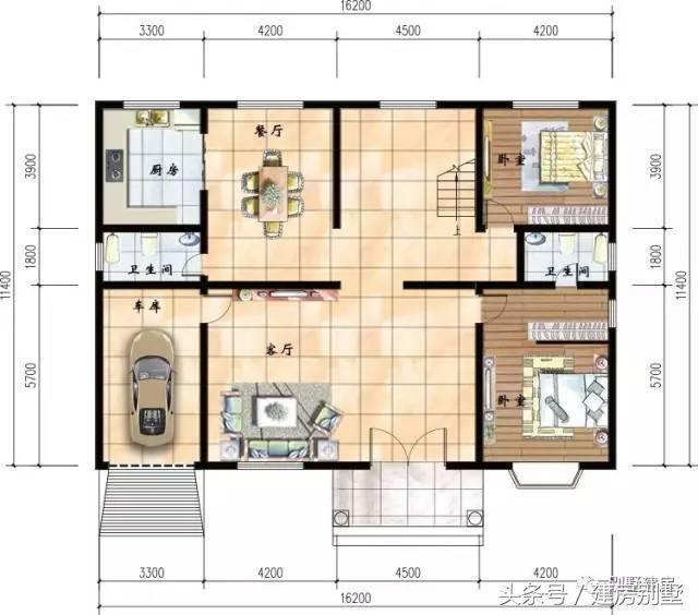 16.2×11.4米二層農村別墅，房間多，生三胎都夠住