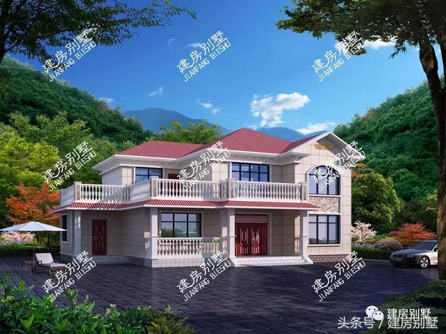 兩款好評如潮的二層別墅圖，戶型合理外觀特色，建一座屬于你的新型別墅