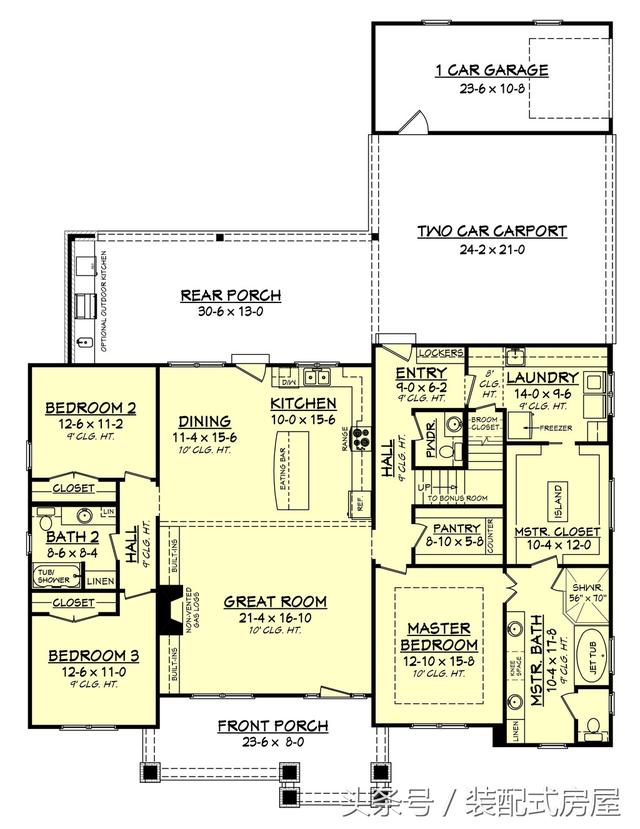 5款歐式坡頂輕鋼龍骨別墅配平面圖，有興趣的可以參考一下