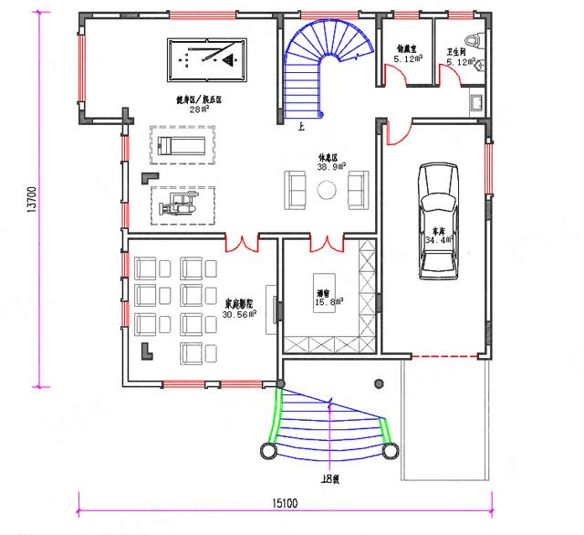 復式三層70萬180㎡別墅施工圖，帶地下室酒窖家庭影院吧臺，將住房和娛樂完美結合的農村別墅戶型圖