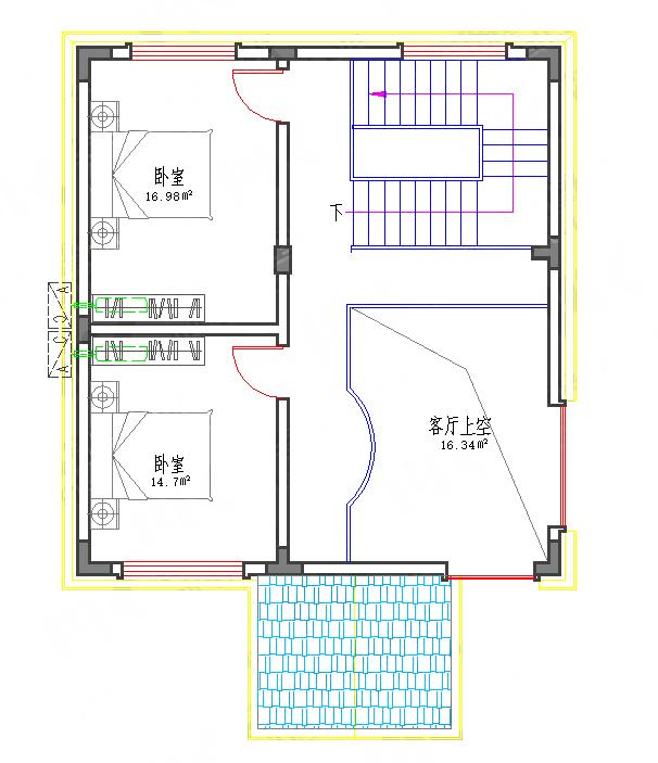 二層小戶型帶挑空客廳自建房全套施工圖，15萬80㎡1廳2室建筑結(jié)構(gòu)水電齊