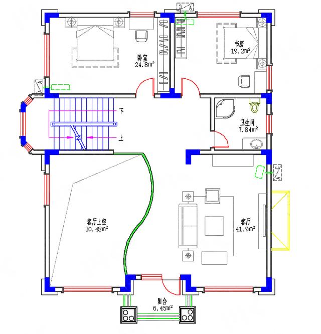 三層歐式別墅設計圖50萬160㎡3廳6室帶落地窗香火臺挑空客廳套間