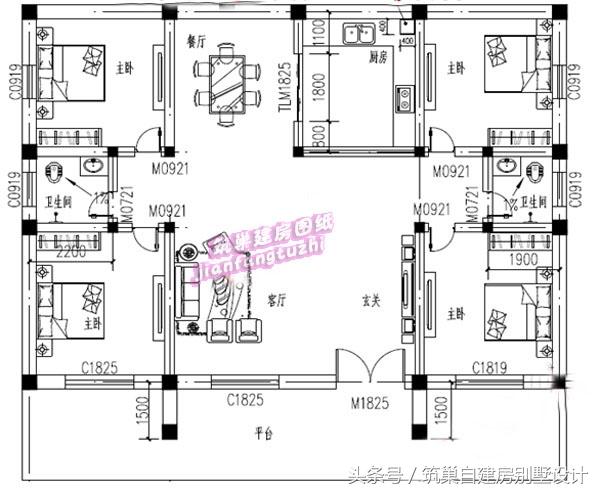 占地150平米左右的一層現(xiàn)代農(nóng)村別墅設(shè)計圖，室內(nèi)布局寬敞合理，含全套施工圖