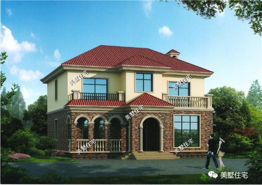 15款二層別墅圖，戶型方正施工簡單，主體造價最低只要18萬，性價超高的啊