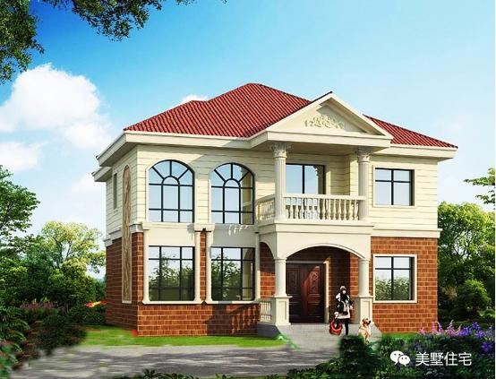 15款二層別墅圖，戶型方正施工簡單，主體造價最低只要18萬，性價超高的啊