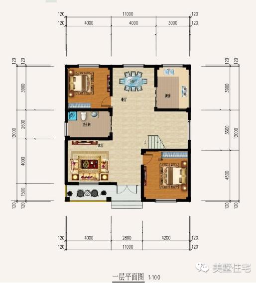 15款二層別墅圖，戶型方正施工簡單，主體造價最低只要18萬，性價超高的啊