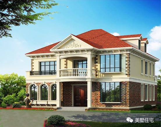 15款二層別墅圖，戶型方正施工簡單，主體造價最低只要18萬，性價超高的啊