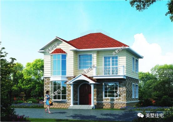 15款二層別墅圖，戶型方正施工簡單，主體造價最低只要18萬，性價超高的啊