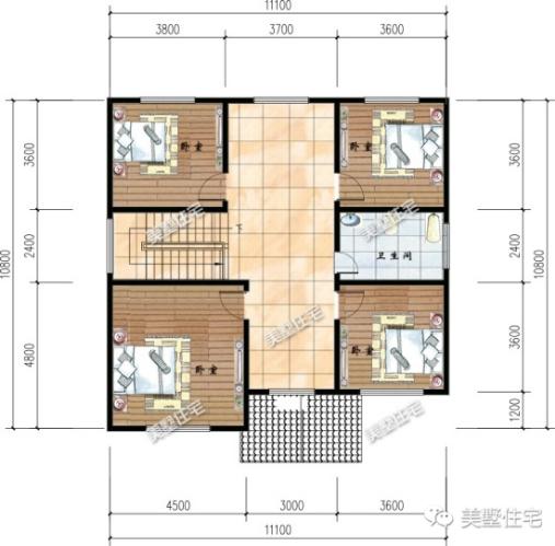 15款二層別墅圖，戶型方正施工簡單，主體造價最低只要18萬，性價超高的啊