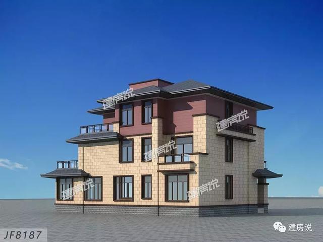 三層新中式農(nóng)村自建房設(shè)計(jì)圖大氣優(yōu)雅，戶型合理，提升居住舒適度