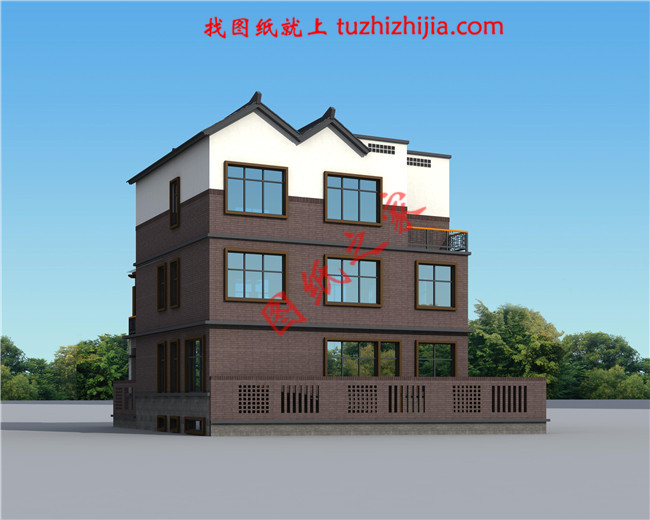 新中式農村三層樓設計圖，帶地下室，主體建筑面積110平米