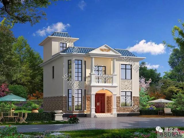 造價18萬的三棟小別墅，帶堂屋車庫老人房，外觀美，為農村生活量身定制