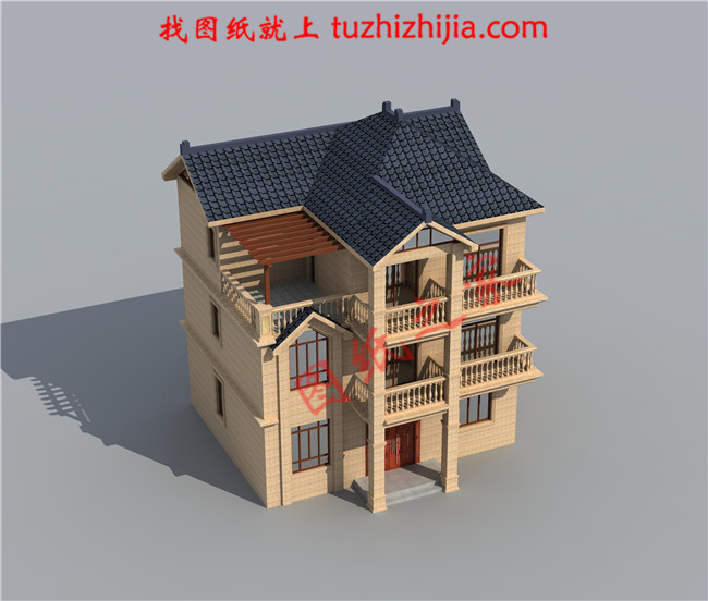 最新潮的90平方米三層房屋設計圖 ,古樸典雅又不失時尚