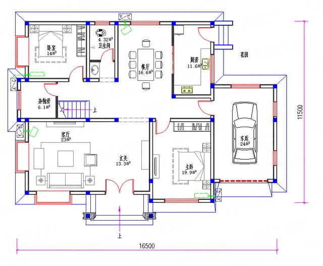 三層自建房，35萬160㎡3廳8室，車庫+涼亭+活動室+套房，顏色十分低調。