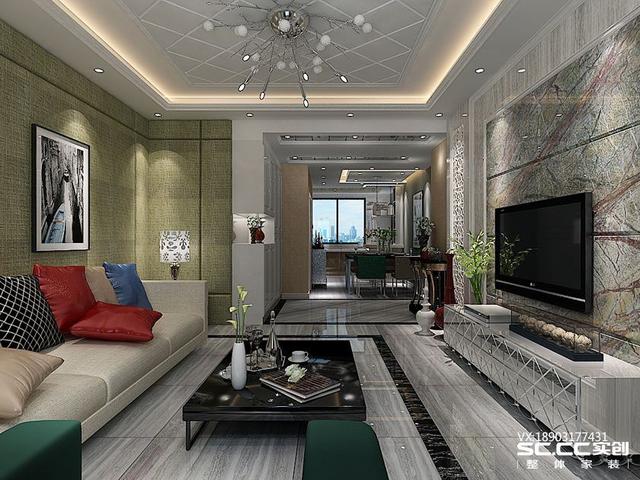 三室兩廳一衛(wèi)115㎡后現(xiàn)代風(fēng)格裝修效果圖，大氣時(shí)尚！