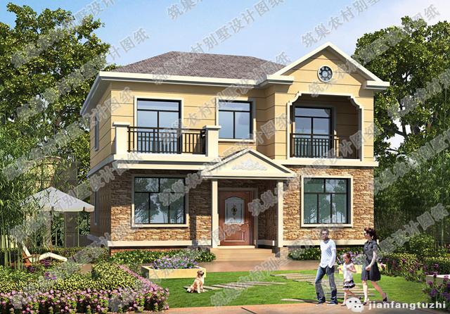 三層農村自建房，40萬2廳7室12×13帶健身房+套房，外觀設計非常大氣。