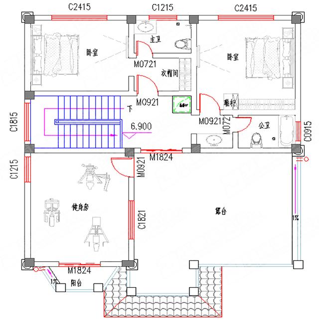 三層農村自建房，40萬2廳7室12×13帶健身房+套房，外觀設計非常大氣。