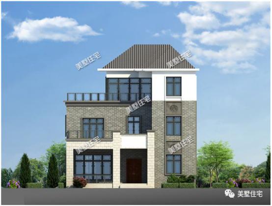 三層新中式別墅圖，12x13米，露臺精致布局實用，簡約大方。